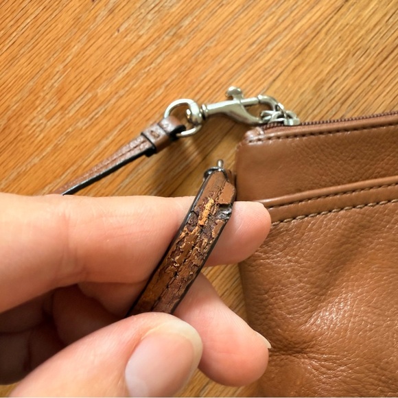 Coach Wrislet Bag Purse Brown Case Cosmetic SLG British Tan - Picture 4 of 13